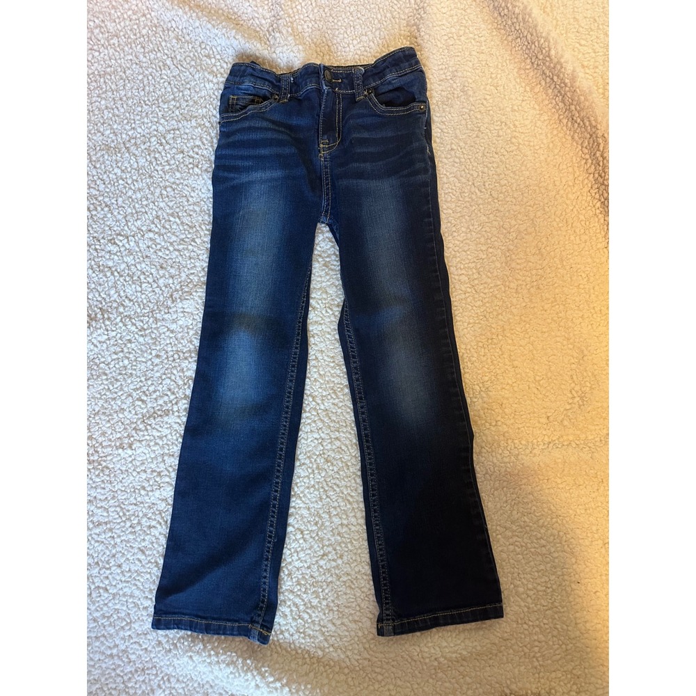 Cat & Jack Kids Dark Wash Bootcut Jeans Size 6X Adjustable Waist Denim